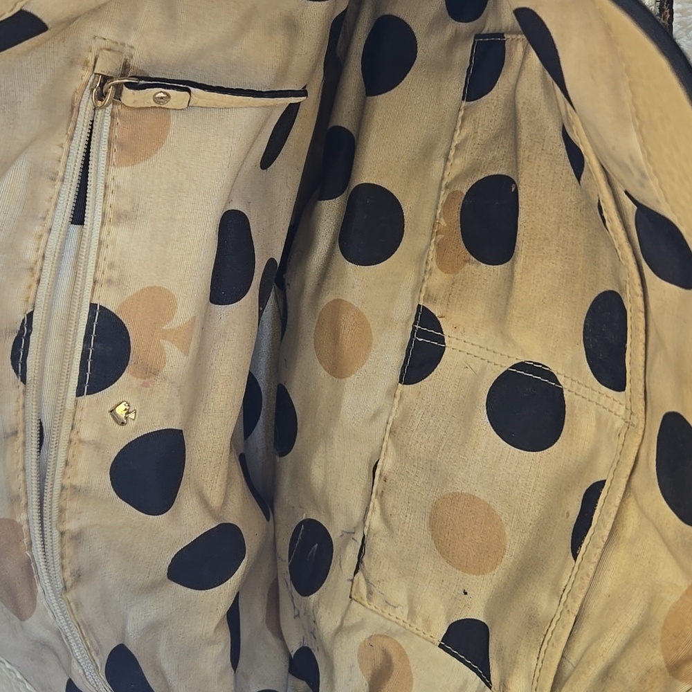 Two-Tone Black and Cream Tote Bag Kate Spade Purse - Picture 8 of 14